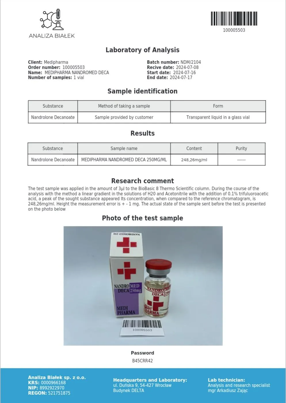 northenmight deca labtest